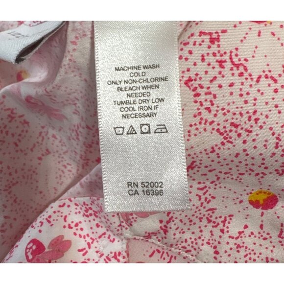 Liz Claiborne Shirt Lizsport Womens XL Pink Floral Short Sleeve Button Up Top - Picture 4 of 6